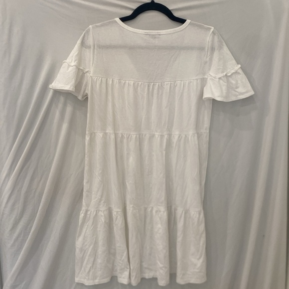 J.Crew Tiered Midi Dress White Cotton Size XS short sleeve ruffle coverup - Picture 5 of 5